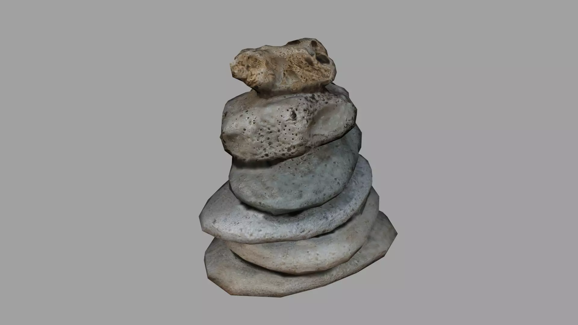Zen Stones Low Poly Model Free low-poly 3D model_0