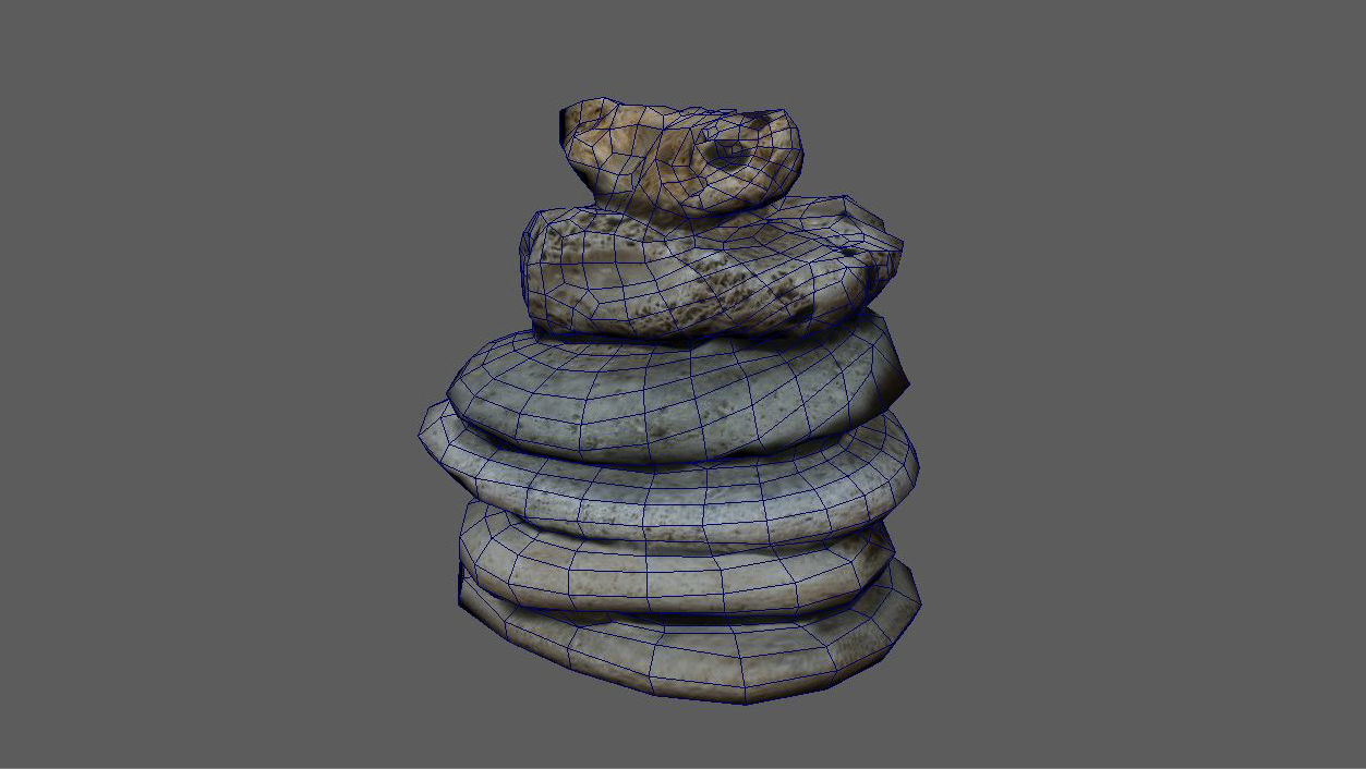 Zen Stones Low Poly Model Free low-poly 3D model_8