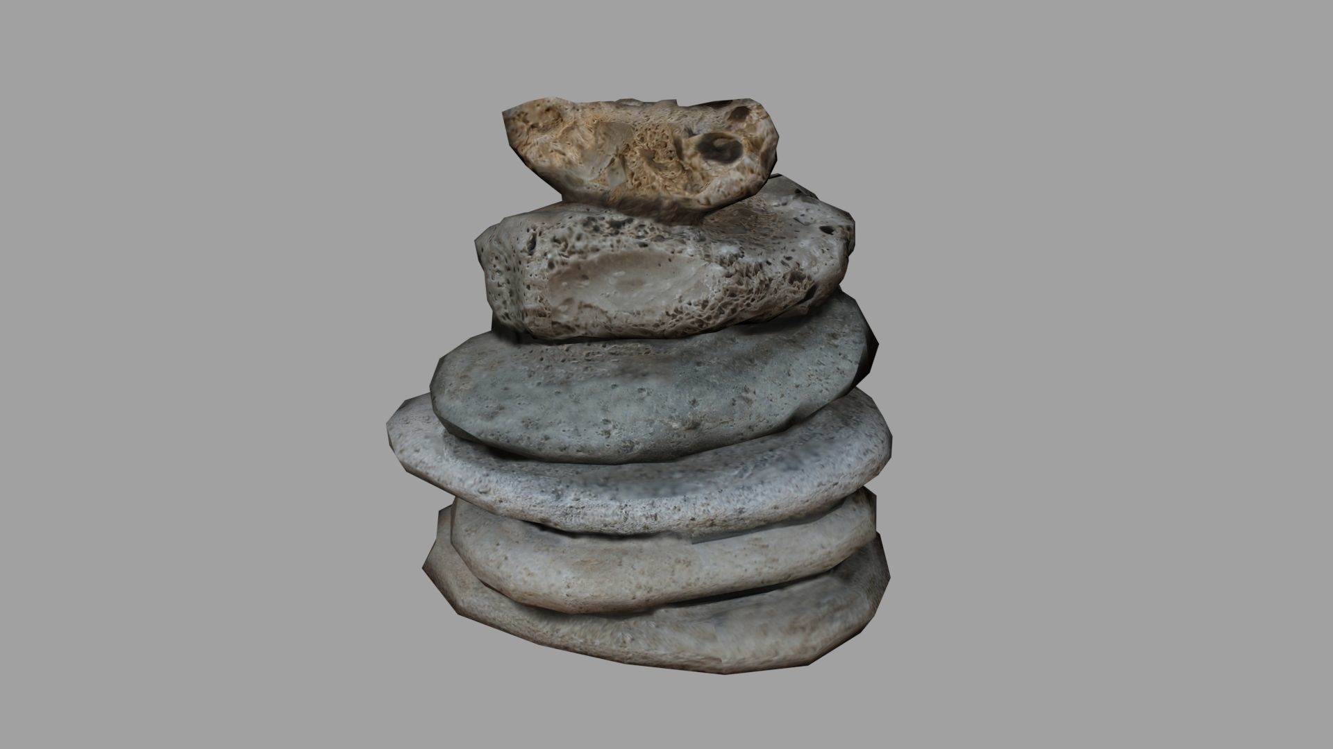Zen Stones Low Poly Model Free low-poly 3D model_2