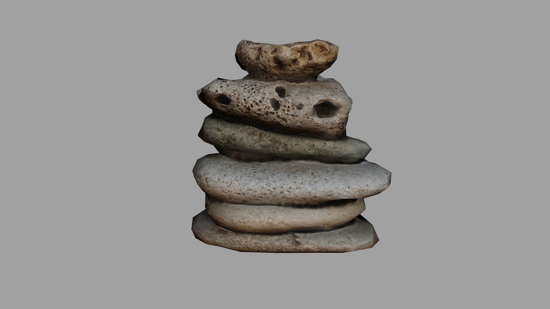 Zen Stones Low Poly Model Free low-poly 3D model_5