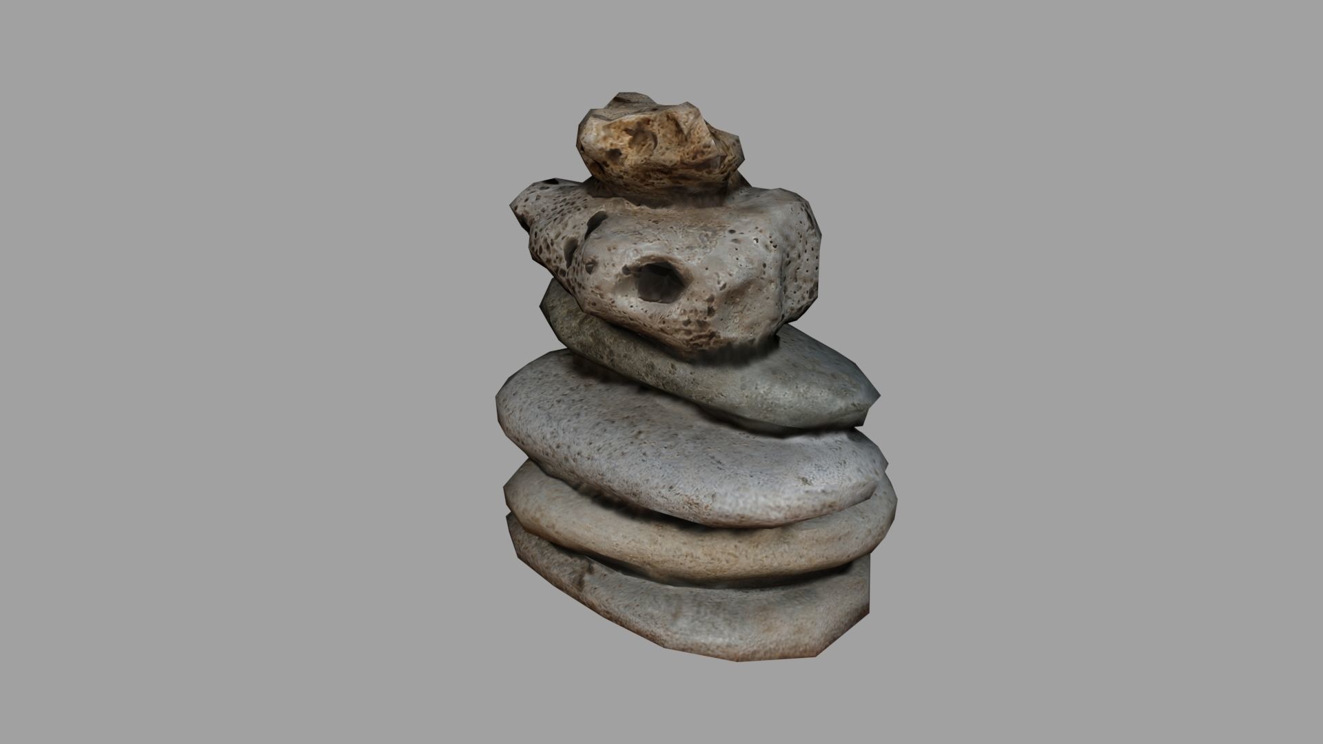 Zen Stones Low Poly Model Free low-poly 3D model_6