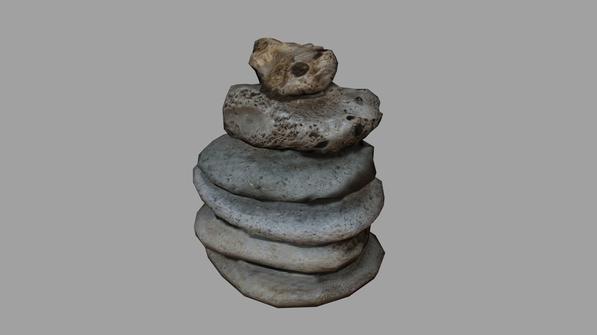 Zen Stones Low Poly Model Free low-poly 3D model_3