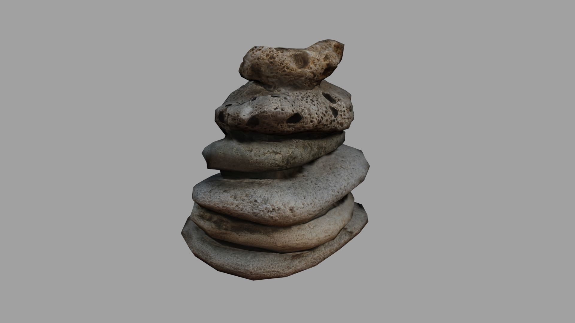 Zen Stones Low Poly Model Free low-poly 3D model_4
