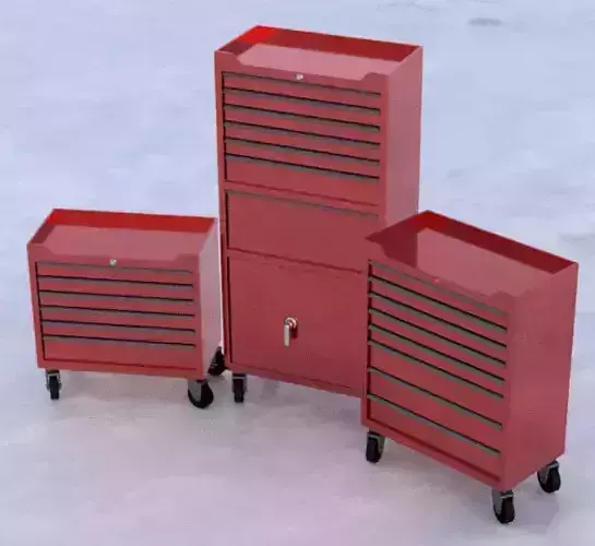 Garage tool box 3 piece 3D Model Collection
