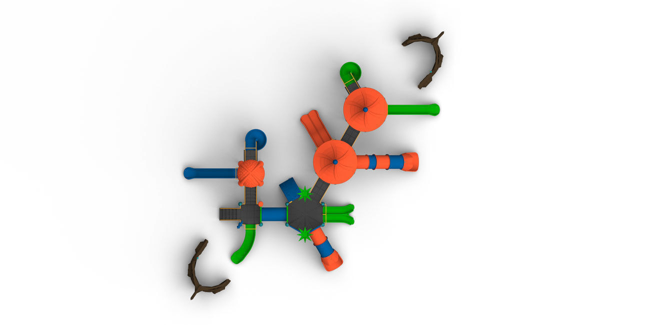 High detailed 3D Ship Themed model playGround kindergarten set 3D model_1