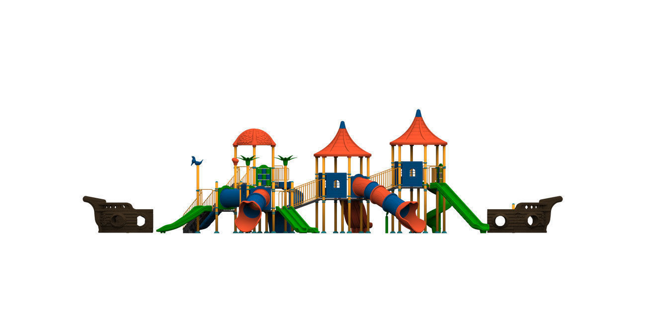 High detailed 3D Ship Themed model playGround kindergarten set 3D model_2