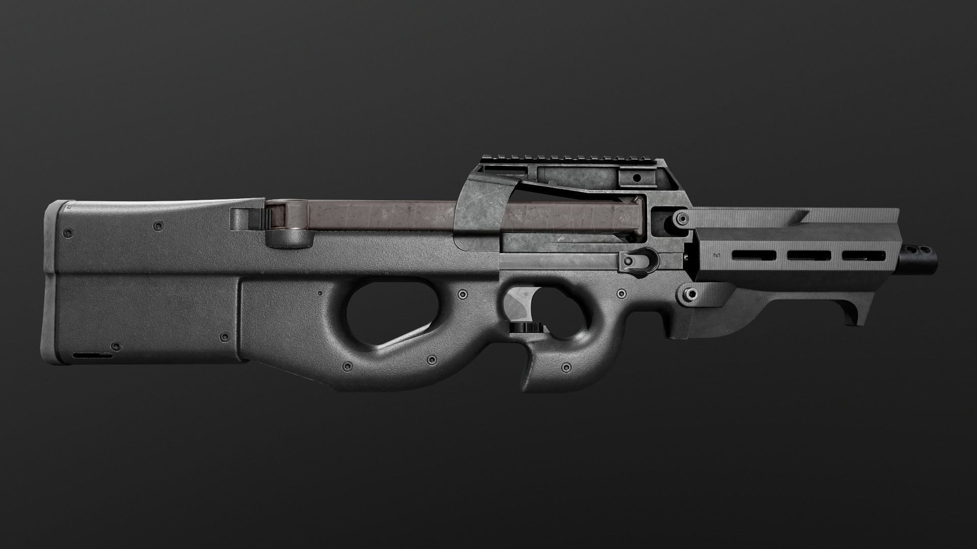 FN P90 Sub Machine Gun Low-poly 3D model_20