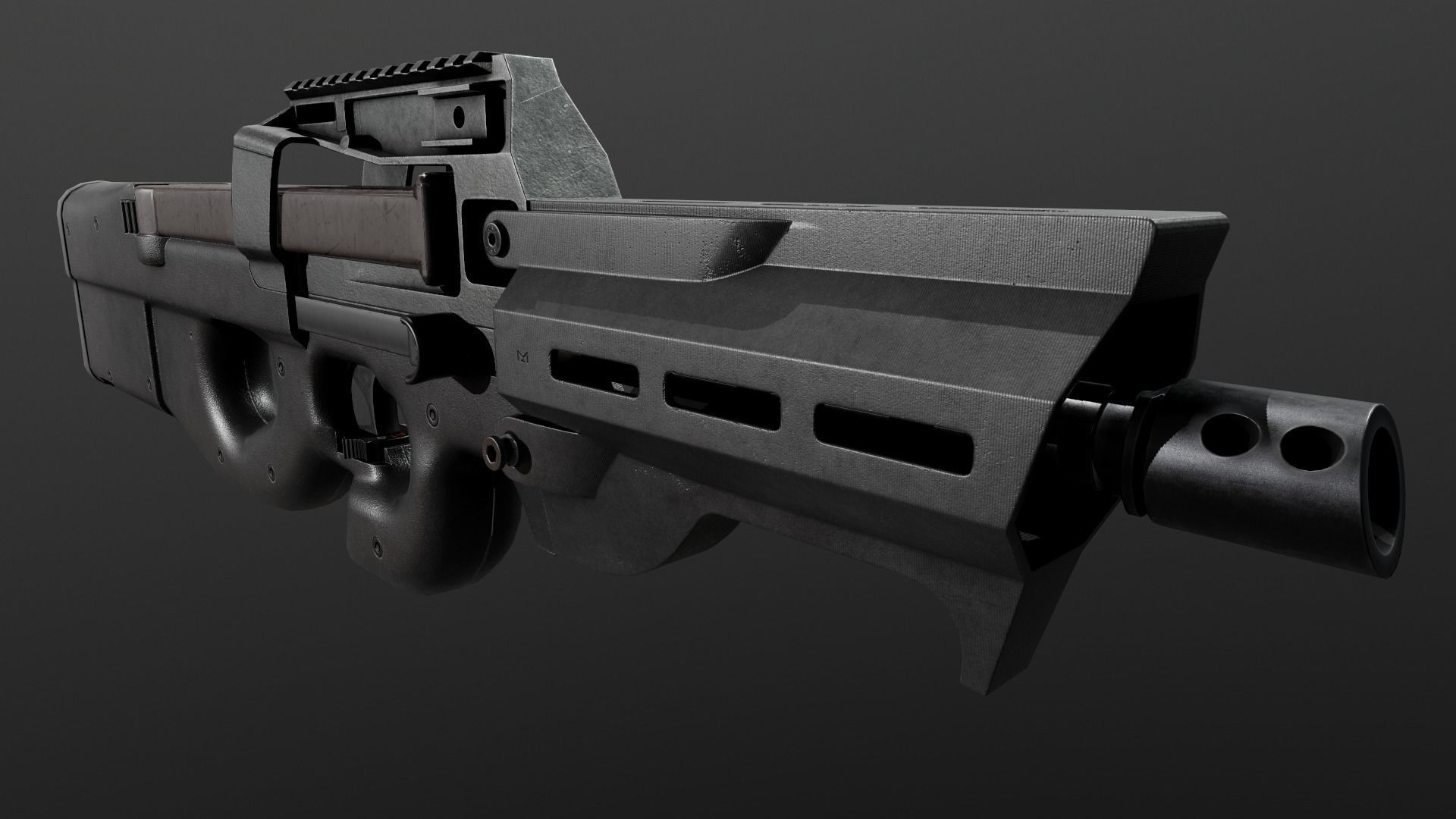FN P90 Sub Machine Gun Low-poly 3D model_21