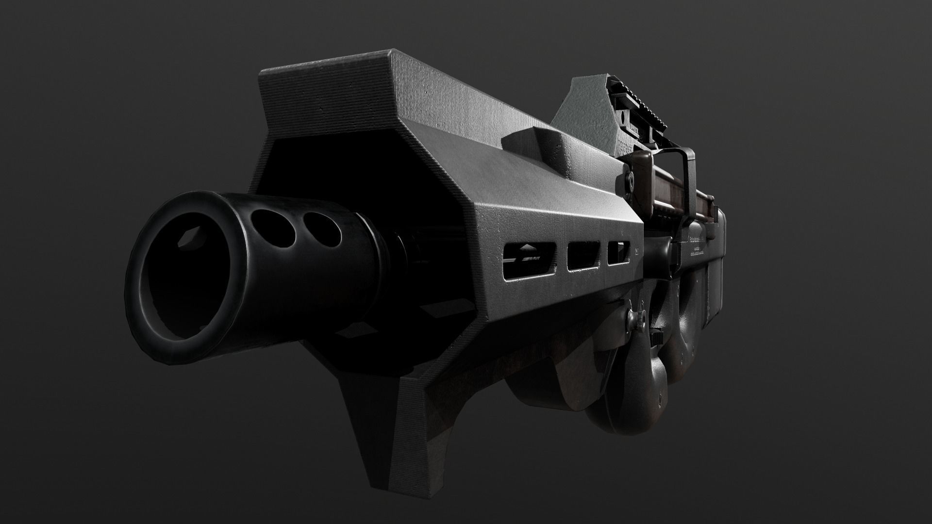 FN P90 Sub Machine Gun Low-poly 3D model_22