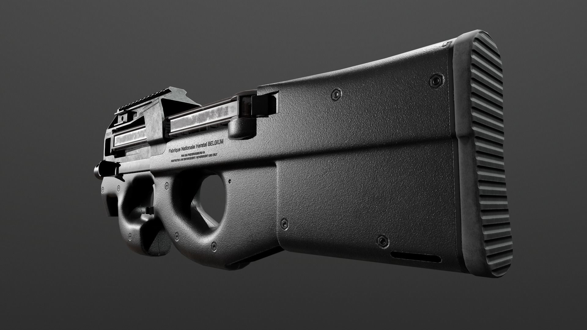 FN P90 Sub Machine Gun Low-poly 3D model_10