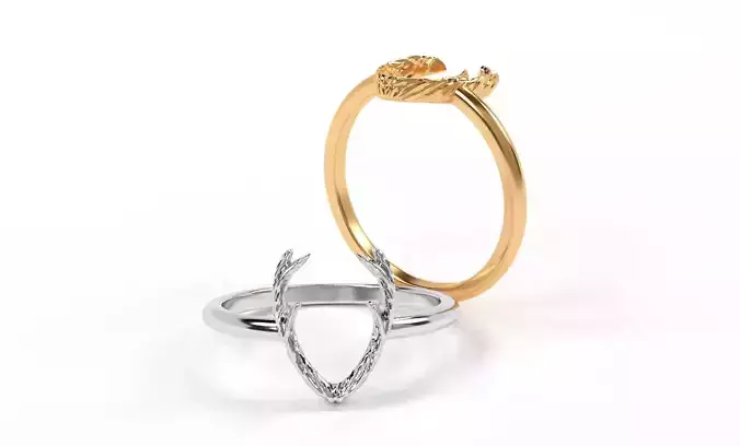 golden deer antler ring