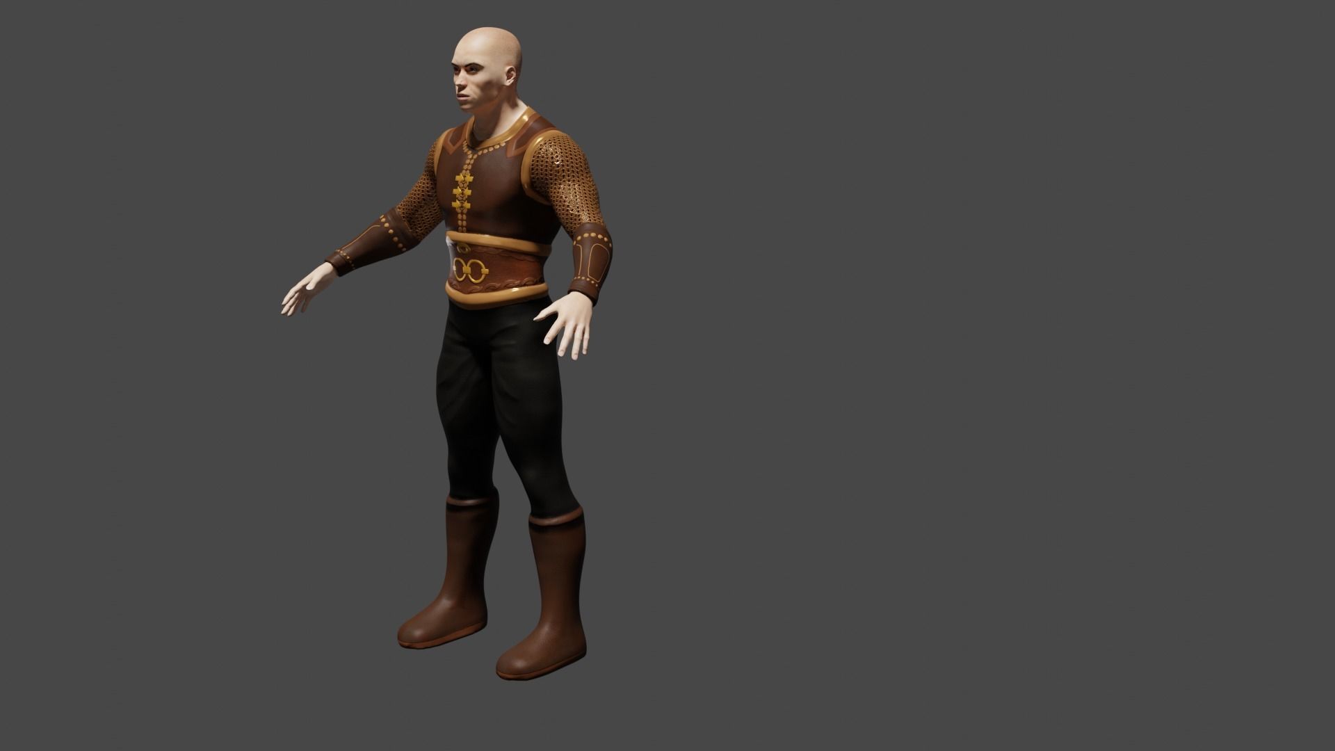  turkish armor Low poly character 3D model_2