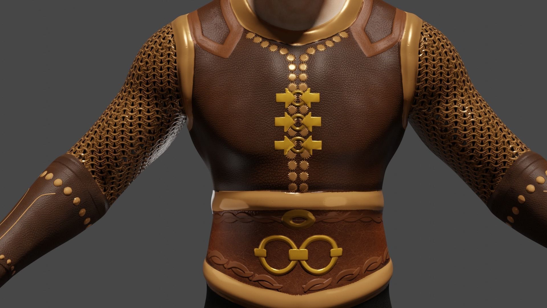  turkish armor Low poly character 3D model_3