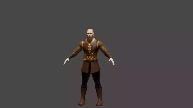  turkish armor Low poly character 3D model