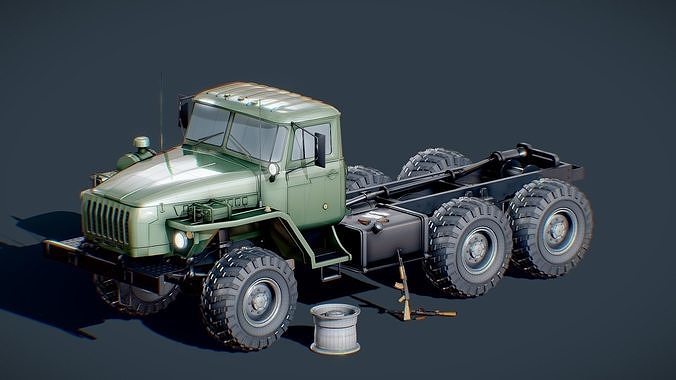 Russian Truck Ural 4320 Military Pack 3D model