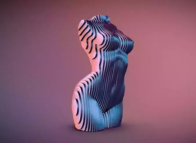 Sliced Female Torso Model 3D print model