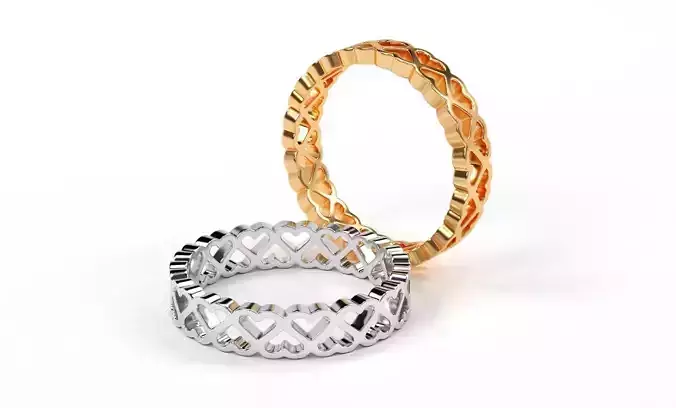golden eternity heart wedding ring
