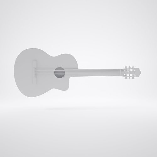 Guitar acoustic Low-poly 3D model