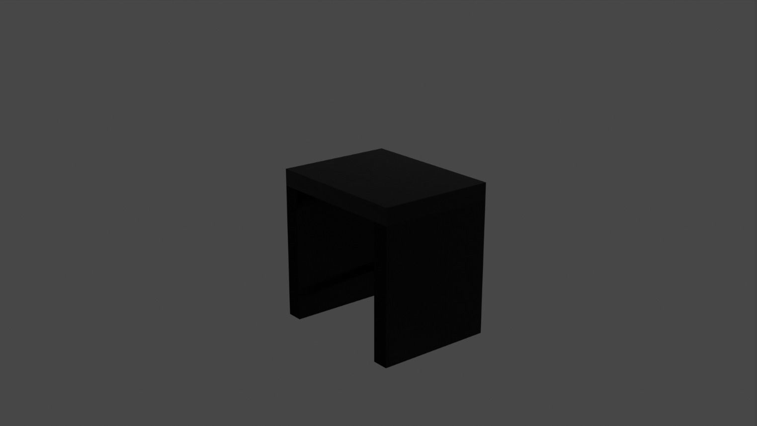 Stool Low-poly 3D model_5