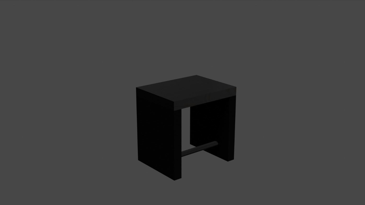 Stool Low-poly 3D model_7