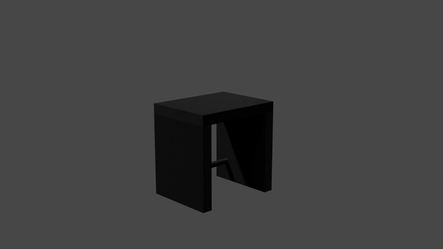 Stool Low-poly 3D model_3