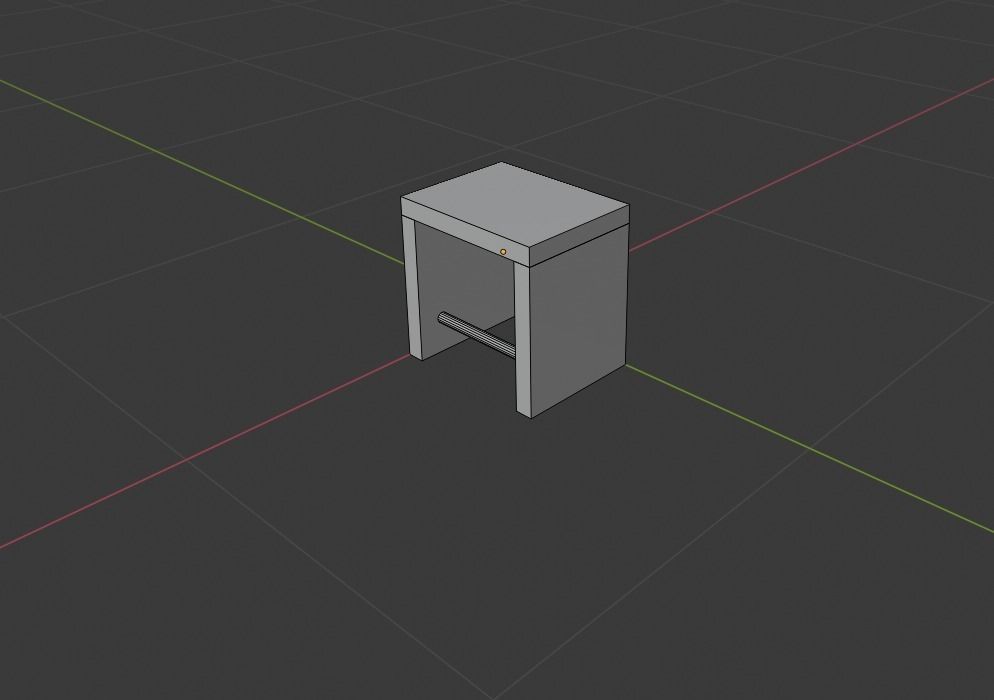 Stool Low-poly 3D model_19