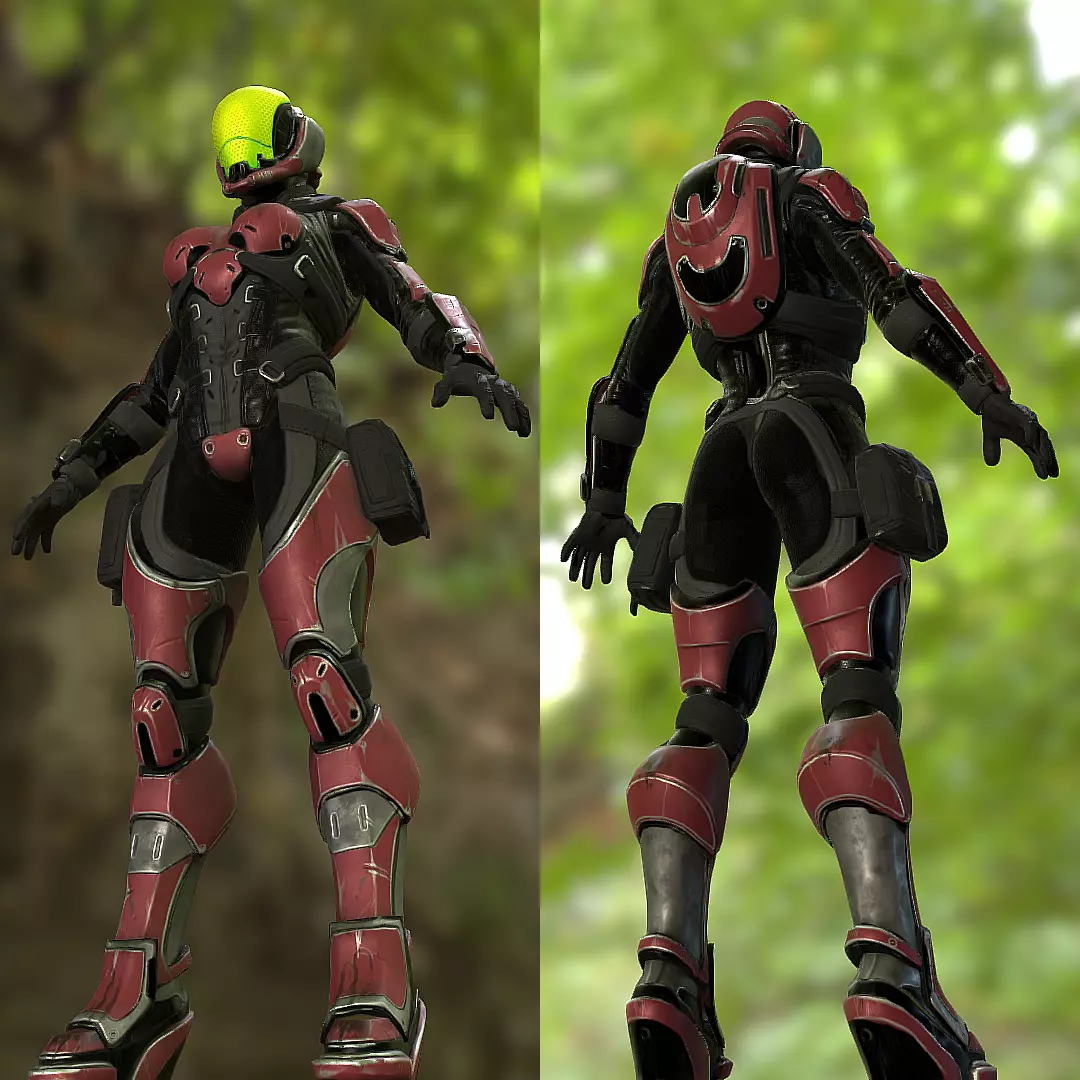 Sci Fi Female Soldier - Starter Pack 3D model_0