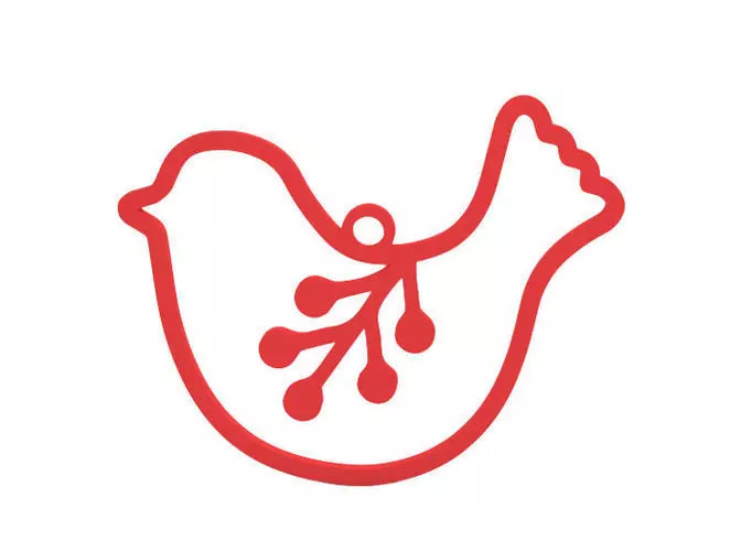 Decoration dove christmas ornament 3D print model_0