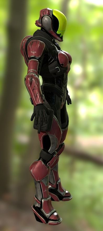 3D Sci Fi Female Soldier - Advanced Pack 3D model_4