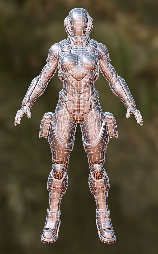 3D Sci Fi Female Soldier - Advanced Pack 3D model_7