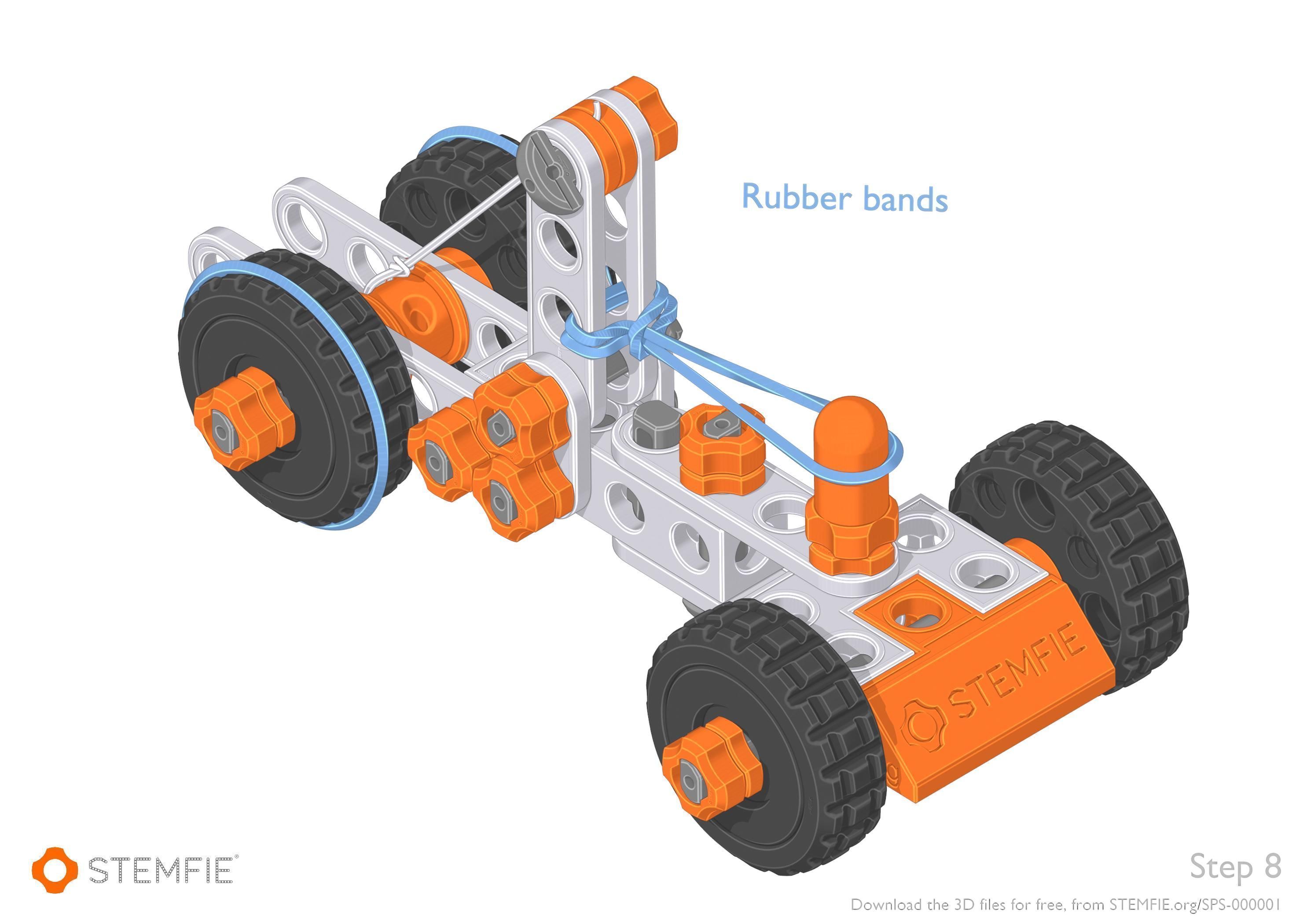 STEMFIE rubber-band-driven car Free 3D print model_15