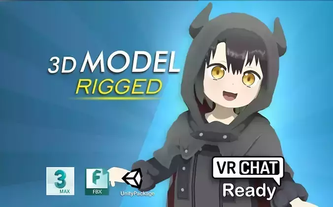 Somali to Mori no Kamisama VRChat 3D model