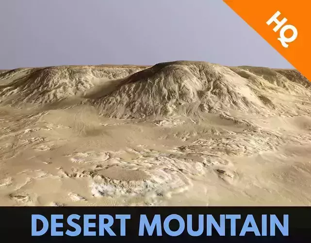Desert Mountain  Africa Dunes Landscape  PBR Low Poly 01 Low-poly 3D model