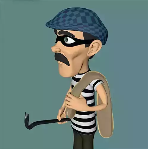 Cartoon Burglar 3D model