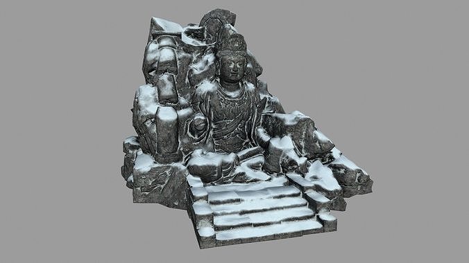 rocks buddha Low-poly 3D model
