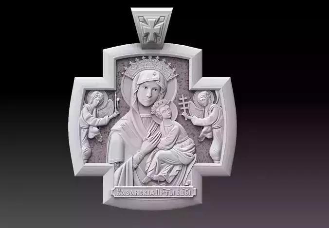 Orthodox cross  mary and jesus 