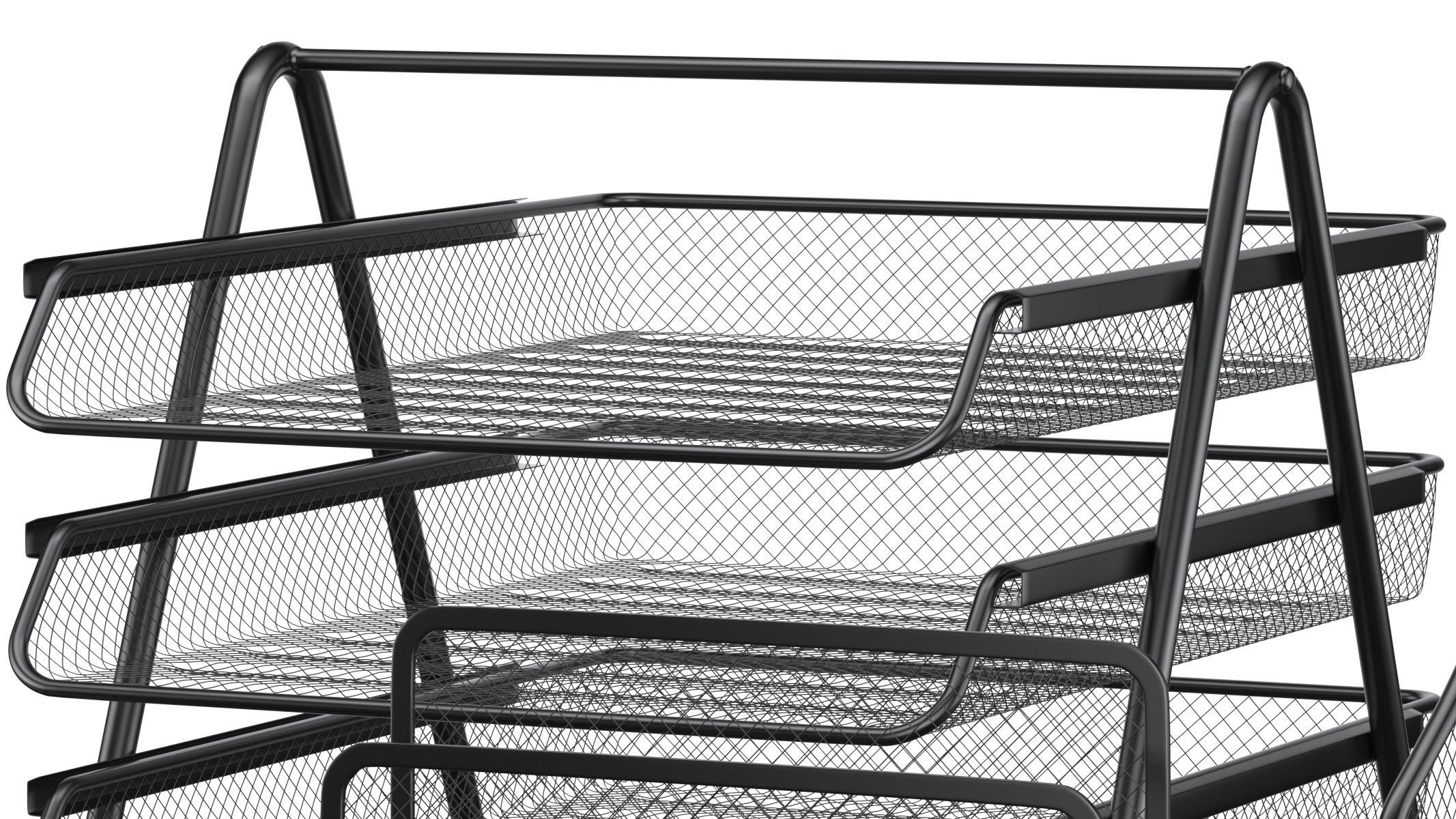 Mesh Metal Document Organizer Storage Set 3D model_14