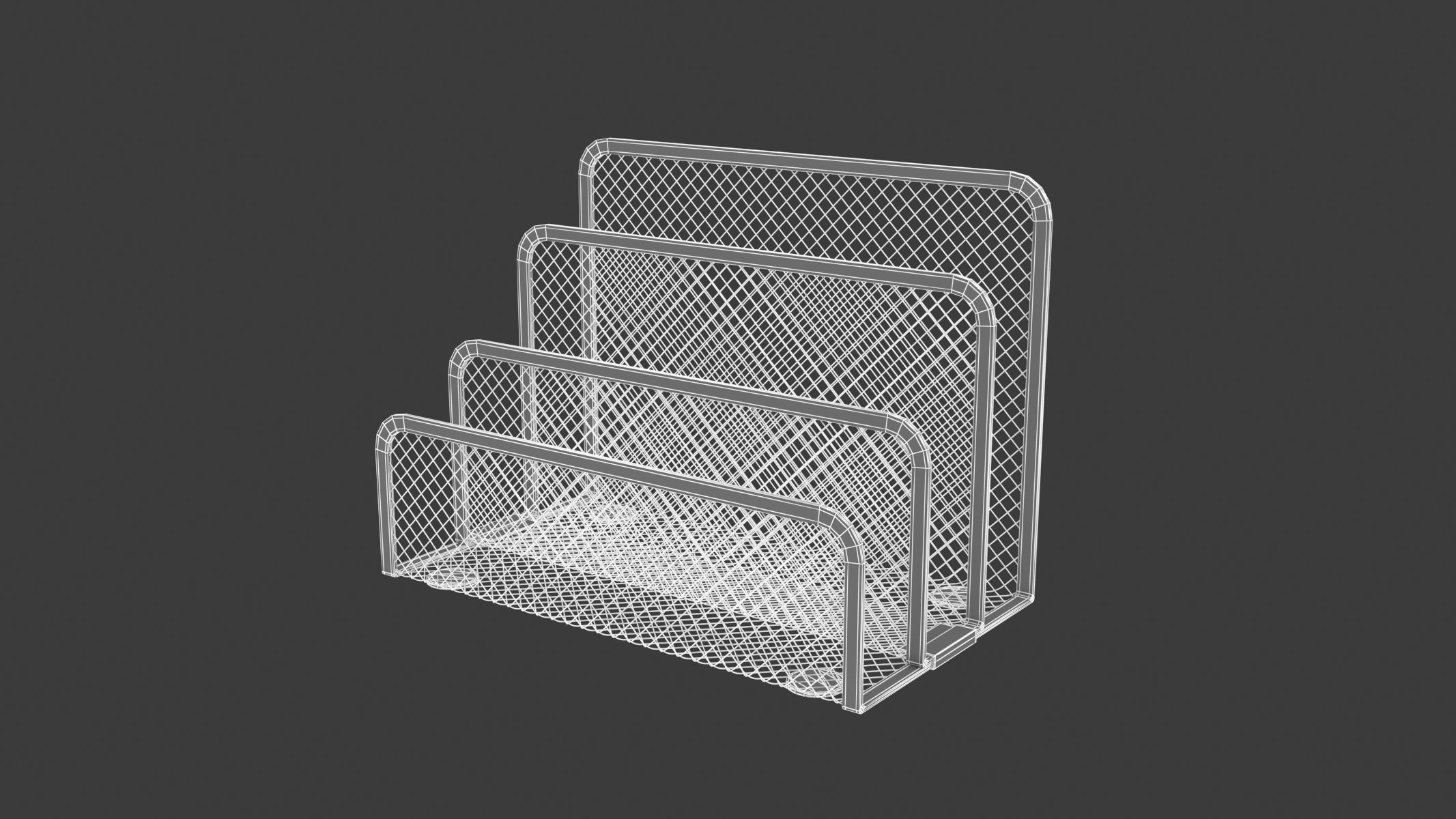 Mesh Metal Document Organizer Storage Set 3D model_26