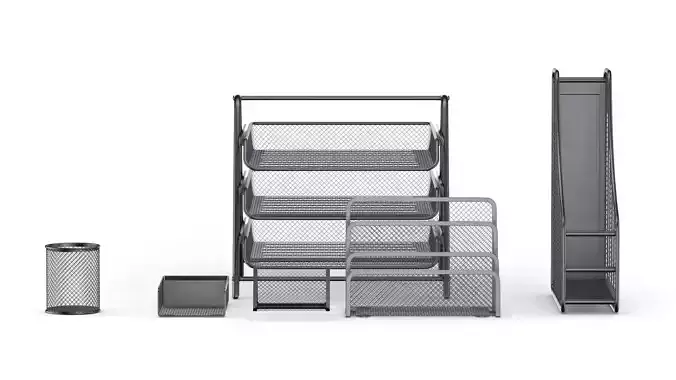 Mesh Metal Document Organizer Storage Set
