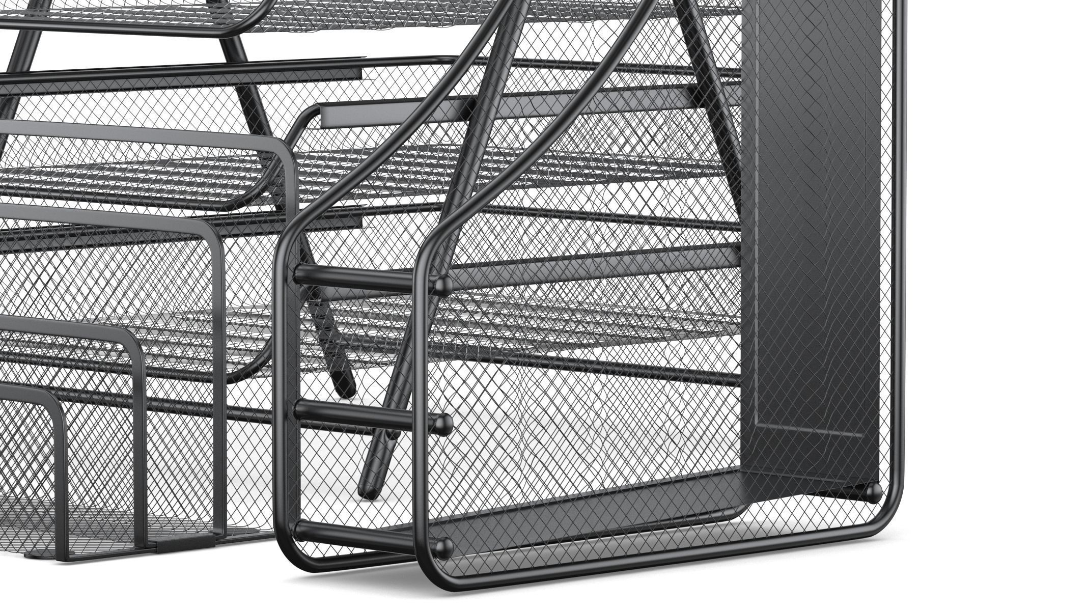 Mesh Metal Document Organizer Storage Set 3D model_13