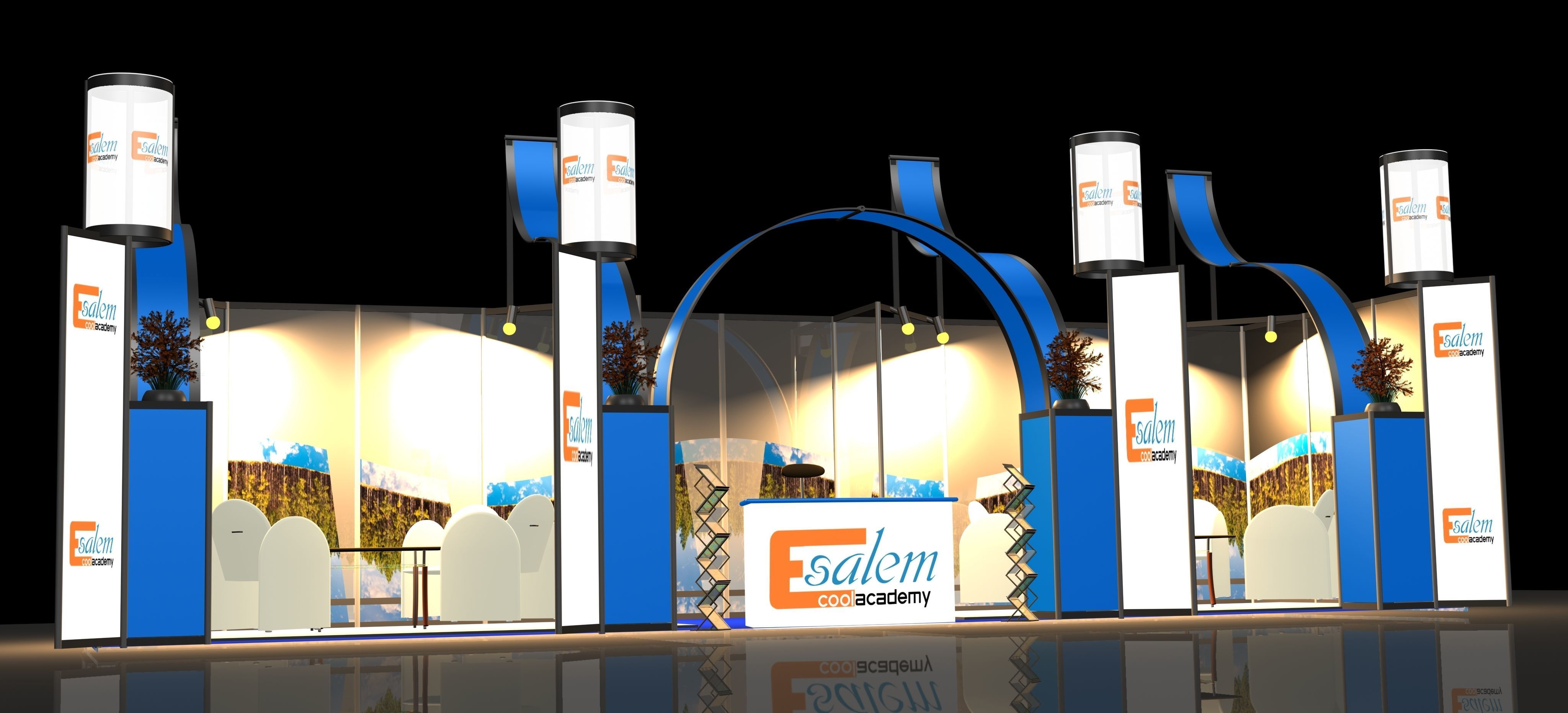 3d stand exhibition booth design system 3D model_1