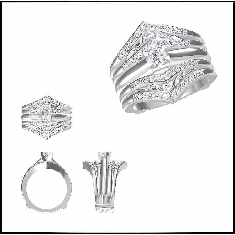 JCD Format Wedding band rings for women rhino 3d jewelry 3D print model_0