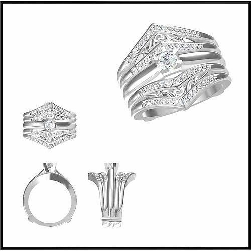 JCD Format Wedding band rings for women rhino 3d jewelry 3D print model