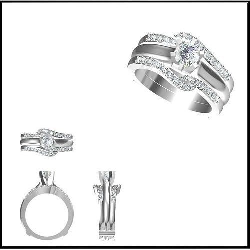 JCD Format Wedding band rings for women jewelers file set 3D print model