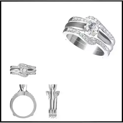 JCD Format Wedding band rings for women jewelers file set 3D print model