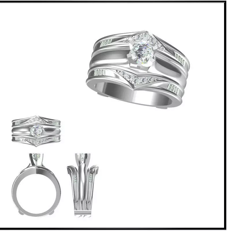 JCD Format Wedding band rings for women computer aided jewellery 3D print model_0