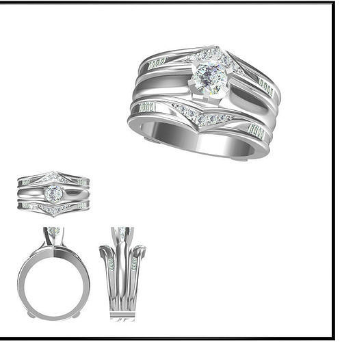JCD Format Wedding band rings for women computer aided jewellery 3D print model