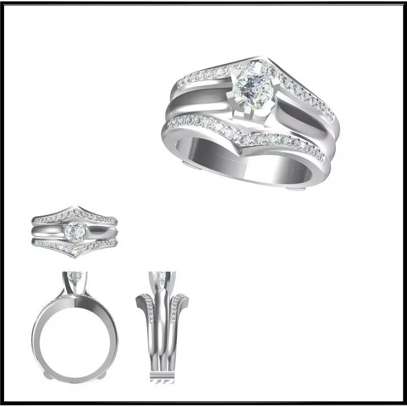 JCD Format Wedding band rings for women cad Wedding band ring 3D print model