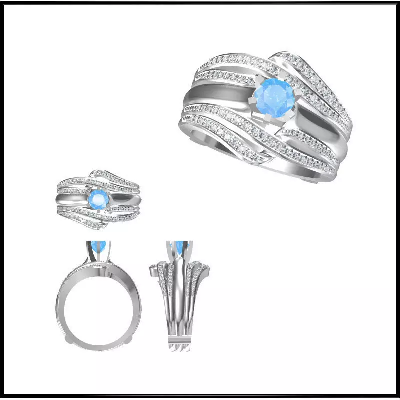 JCD Format Wedding band rings for women cad ring design 3D print model