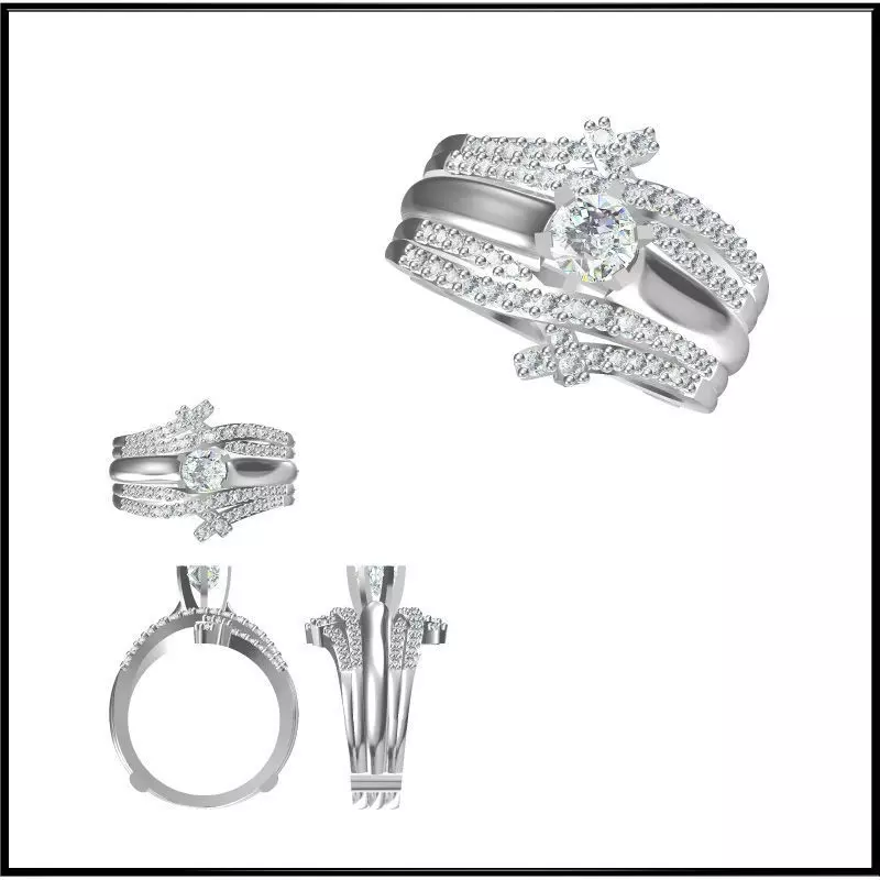 JCD Format Wedding band rings for women cad jewellery design 3D print model